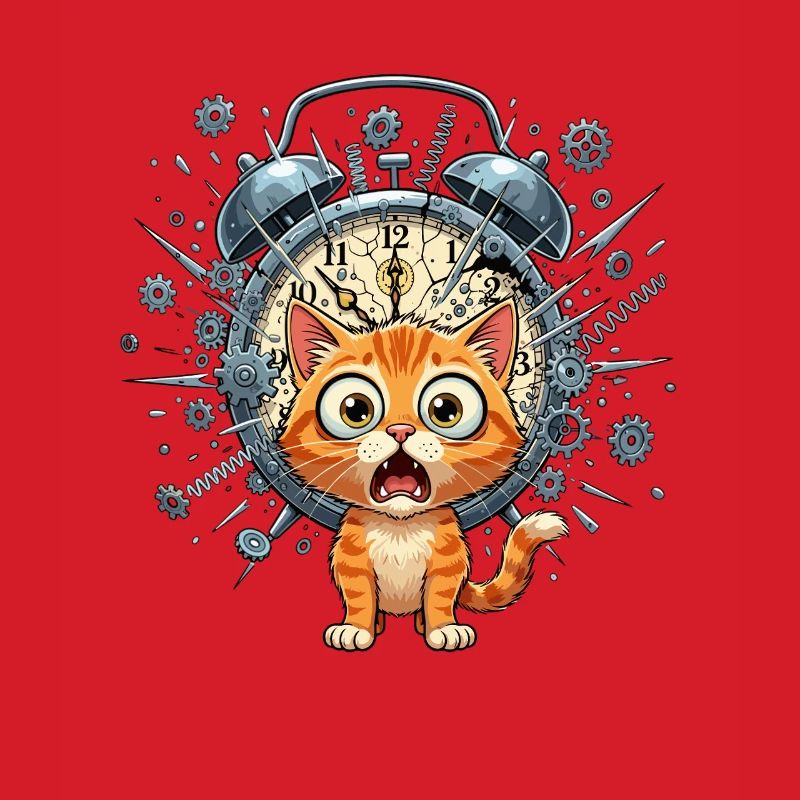 Chat steampunk devant Clockwork