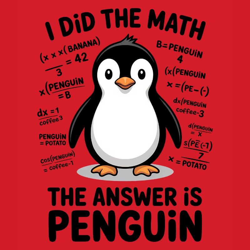 Math Sayings Penguin Funny Math Gift