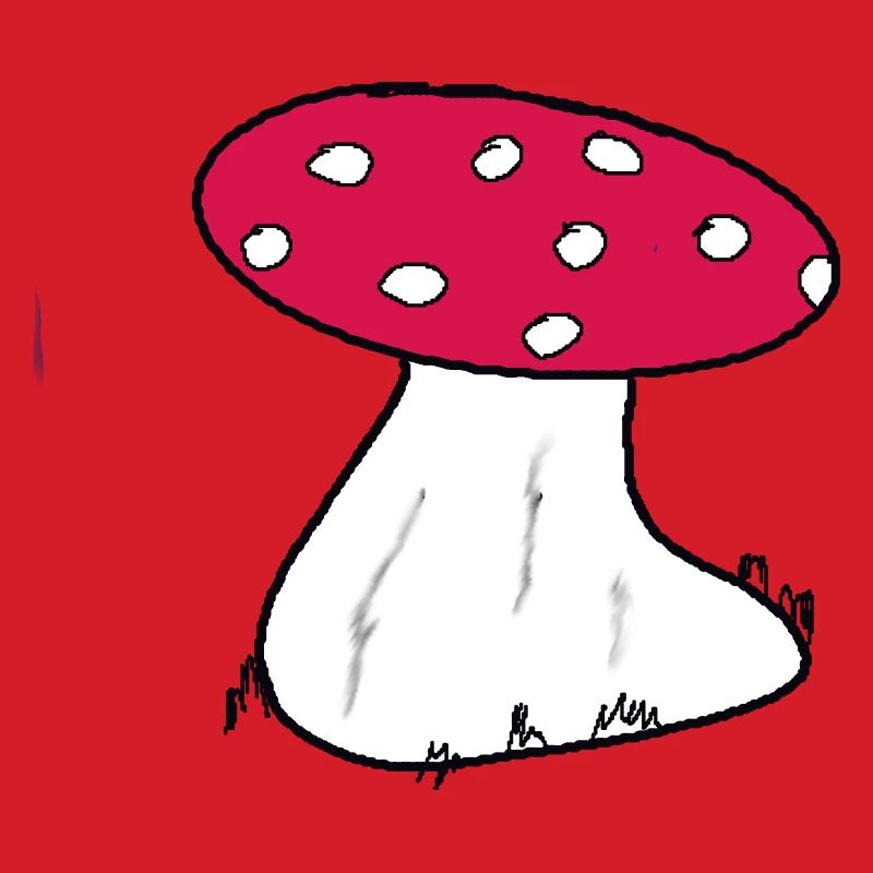 Red Toadstool Cartoon Pattern