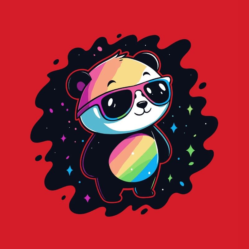 Panda Rainbow Galaxy Cool Glasses