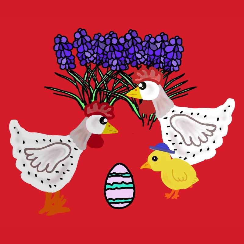 Spring Chickens with Easter Egg Chicken Chicks
