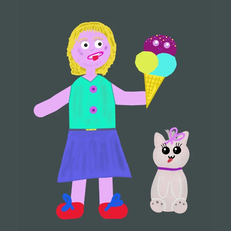 Eiscreme-Mädchen Eiscreme Eiswaffel