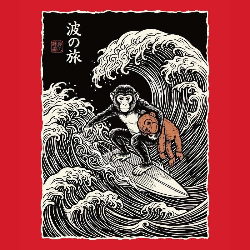 Ukiyo-e Baby Monkey Punch