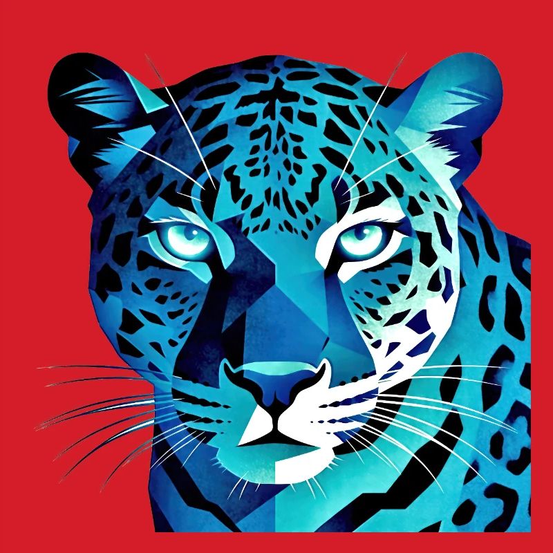 Fluorescent Geometric Blue Leopard
