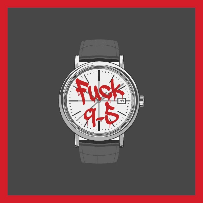 9 to 5 Work Annoys Clock Statement Design