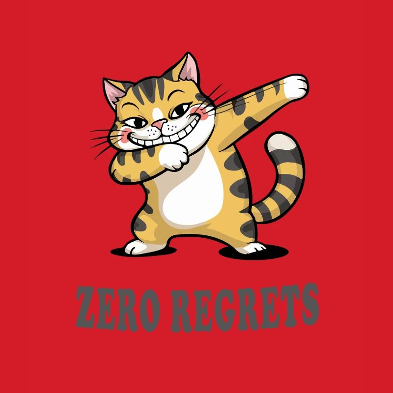 Zero Regrets Funny Cat Sarcasm Design