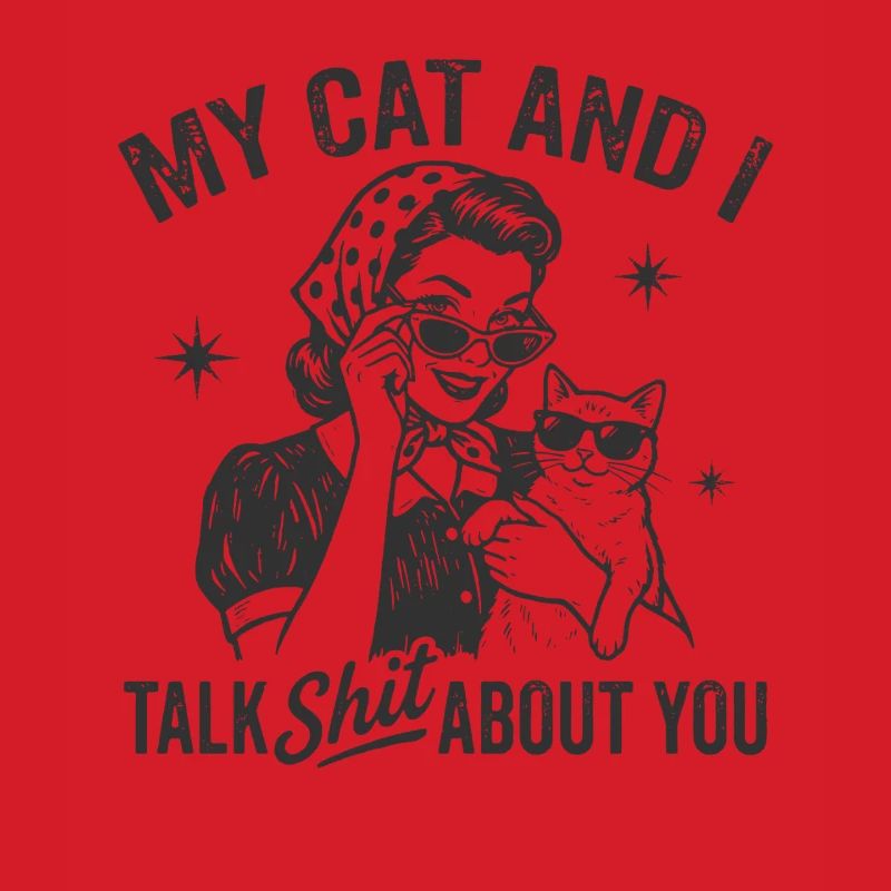 Katzengespräch im Retrostil Lästern Geschenk