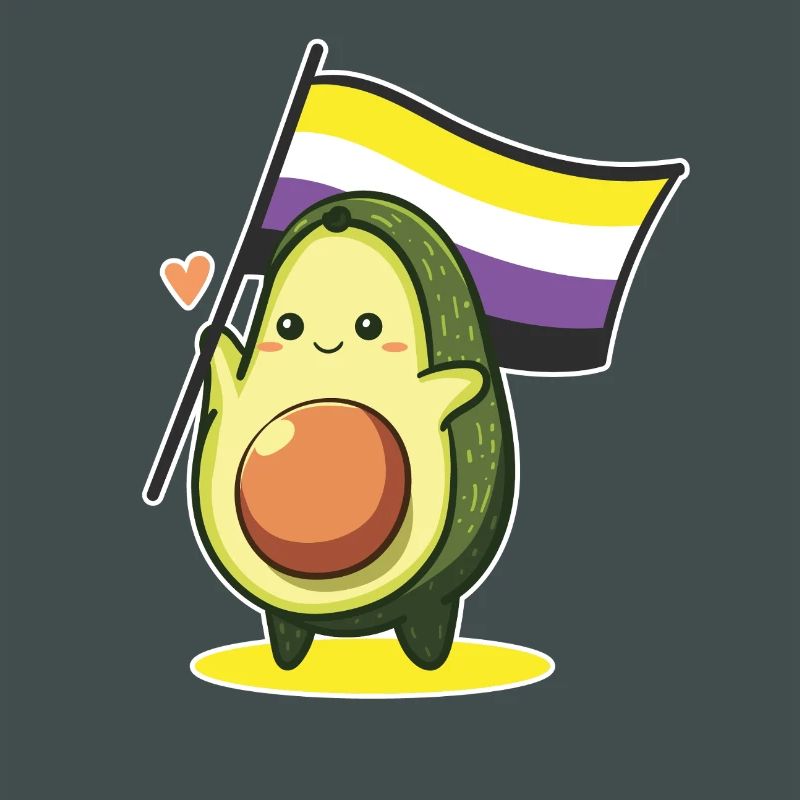 Avocado Nonbinary Flag LGBT Queer CSD Pride