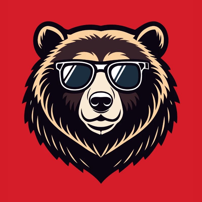 Cool bear in glasses