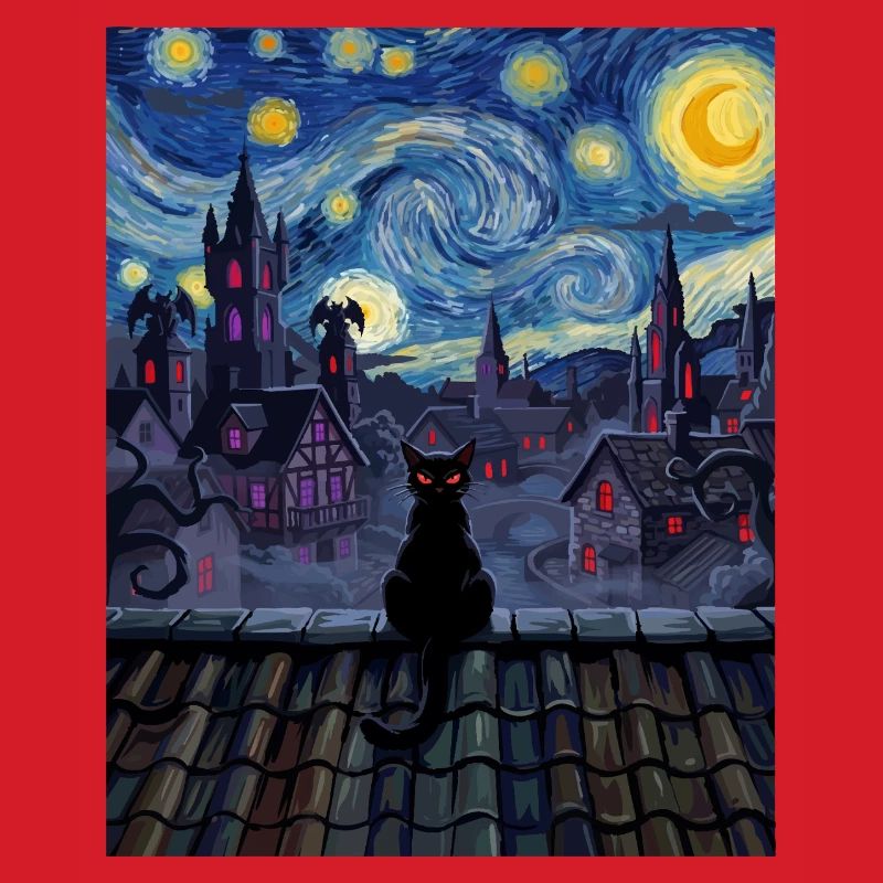 Moonlit Rooftop Cat Noir