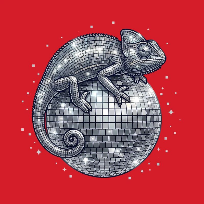 Chameleon on Disco Ball