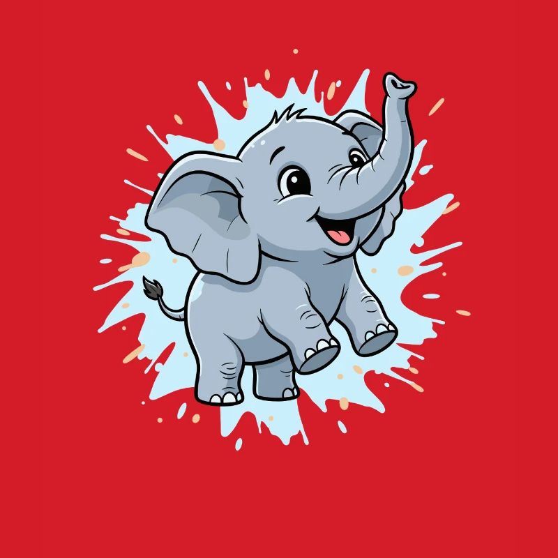 Süßer Elefant mit Farbspritzer