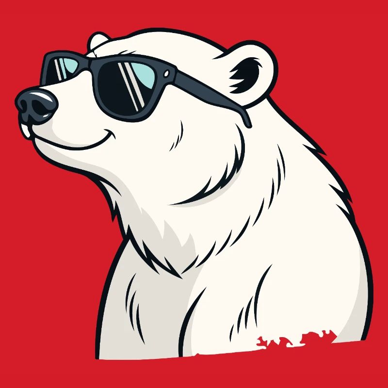 Cooler Eisbär mit Brille