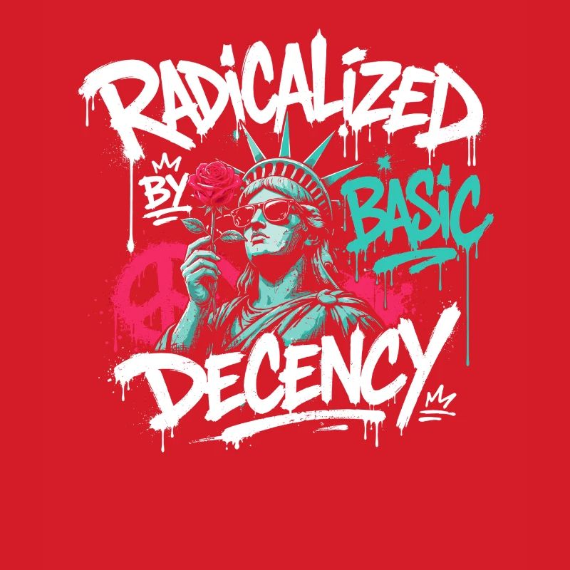 Radikalisierte Basic Decency Graffiti