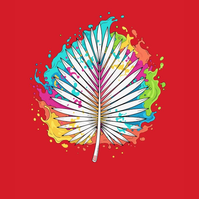 Bunte Palmenfächer Farbexplosion
