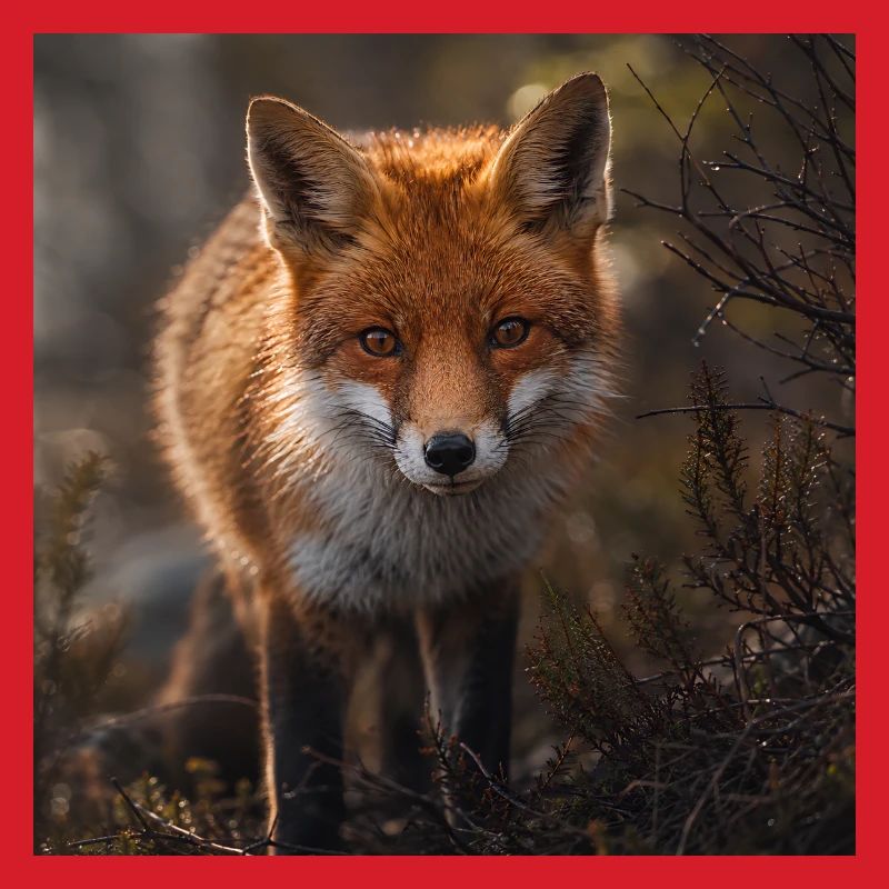 Fox in a forest glade