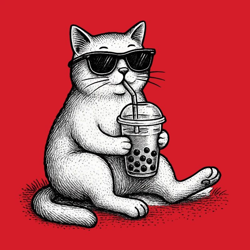 Bubble Tea Katze