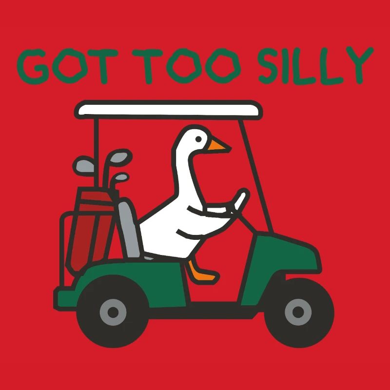 Goose in golf cart