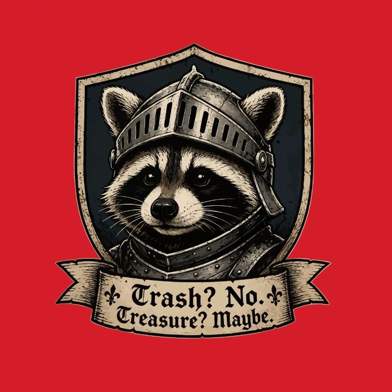 Knight Raccoon Shield Design