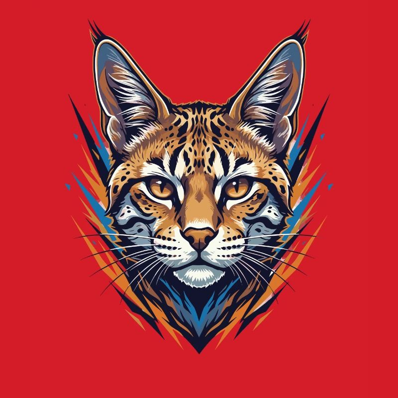 Wildcat in neon style