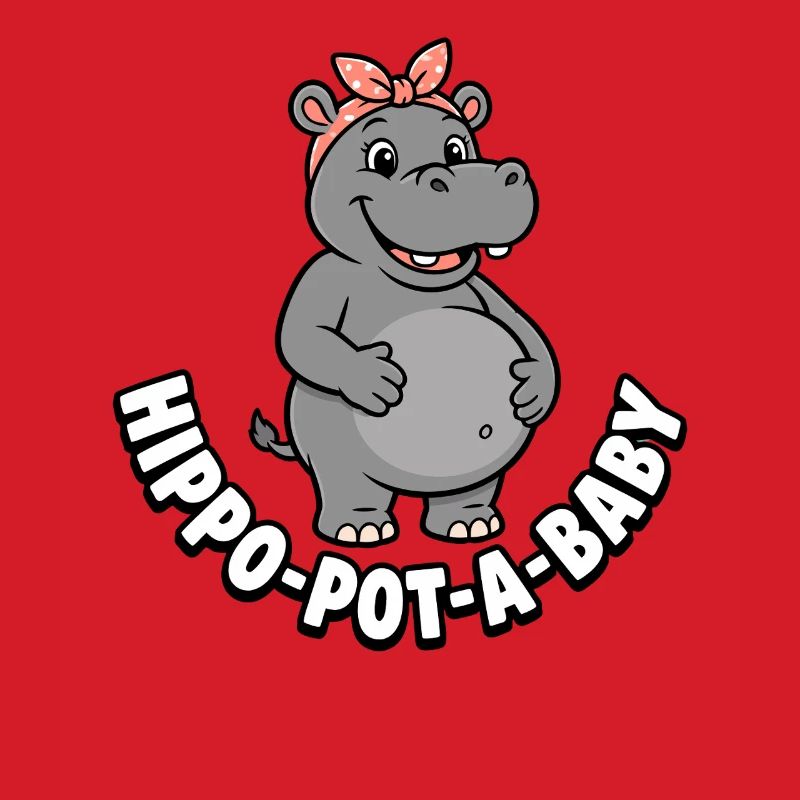 Schwangere Mutter Nilpferd-Topf-ein-Baby Nilpferd 