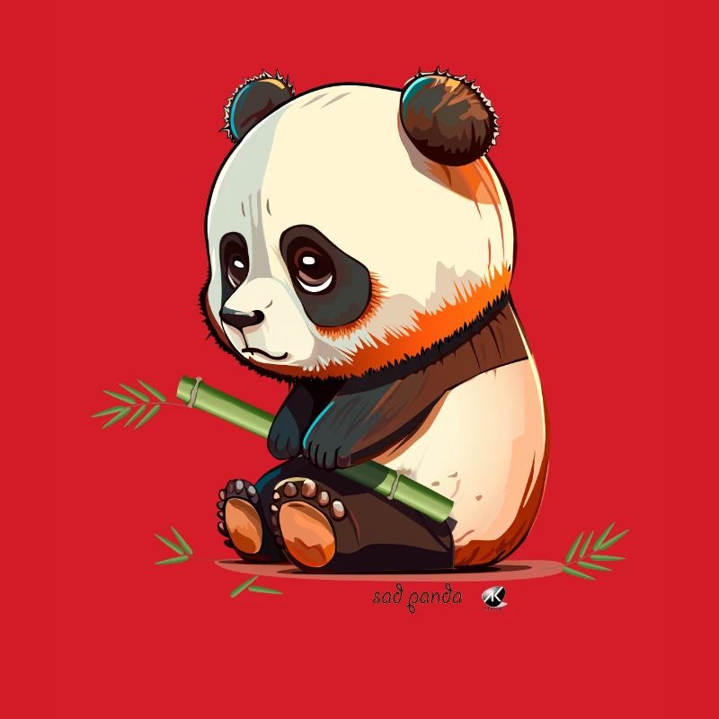 Sad Panda with Bamboo Sad Panda