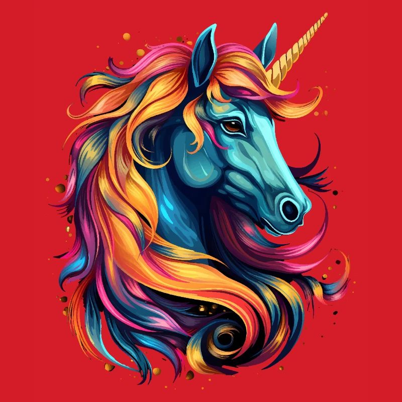 Regenbogen-Einhorn Kopfkunst