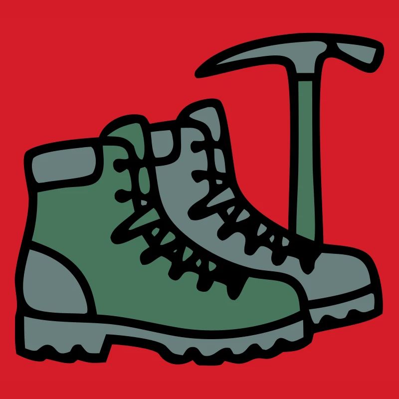 Wanderschuhe Eispickel Bergsteiger Alpen Wanderer