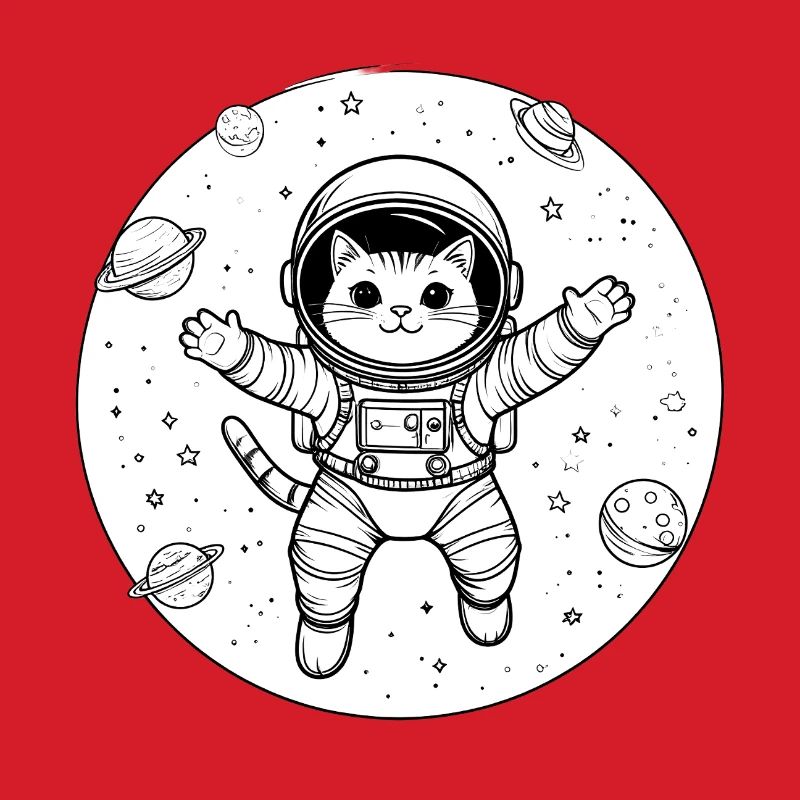 Astronaute chat dans l’espace