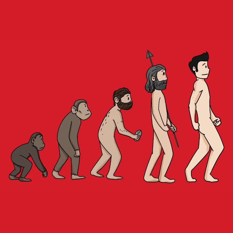 Menschheits Entwicklung - Evolution Illustration