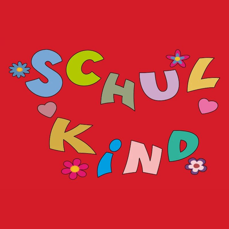 Bunte Schulkind Buchstaben