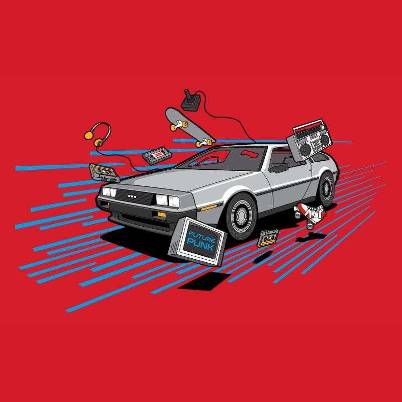 Delorean Oldtimer Youngtimer Retro Future bleu 80s