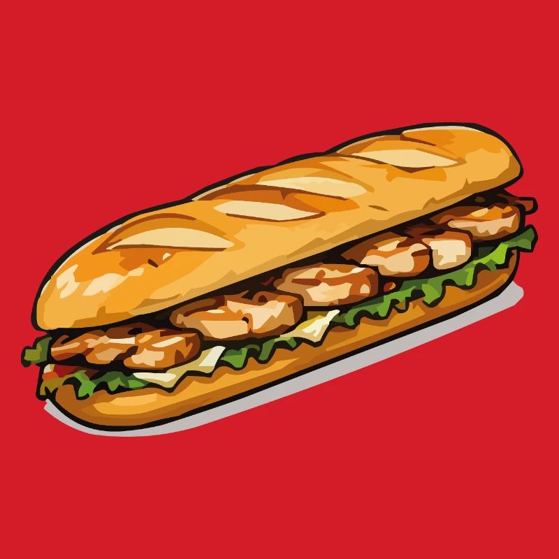 Grilled Chicken Sub Art