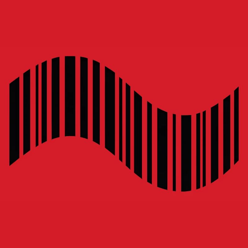 Barcode in wavy shape
