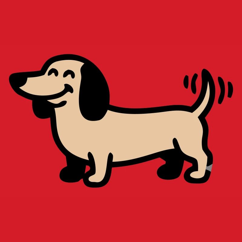 Happy Dachshund Dog Comic