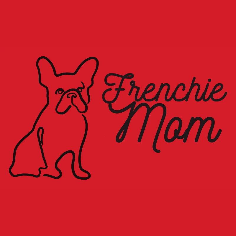 Frenchie Mom Silhouette Script Lineart