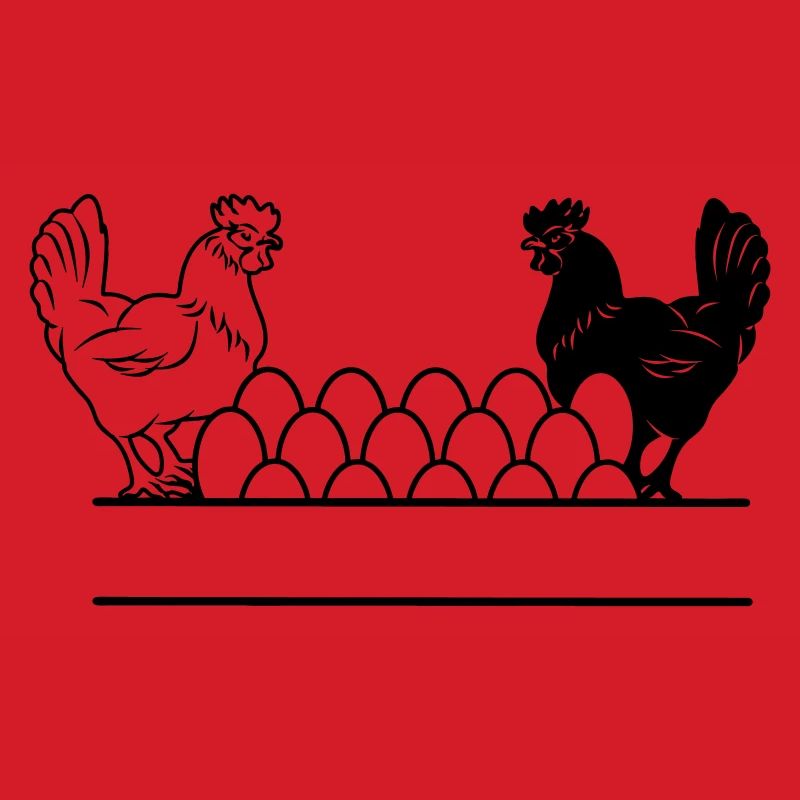 Chicken dark and light monogram