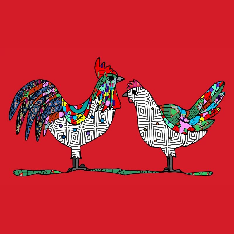 Rooster and hen