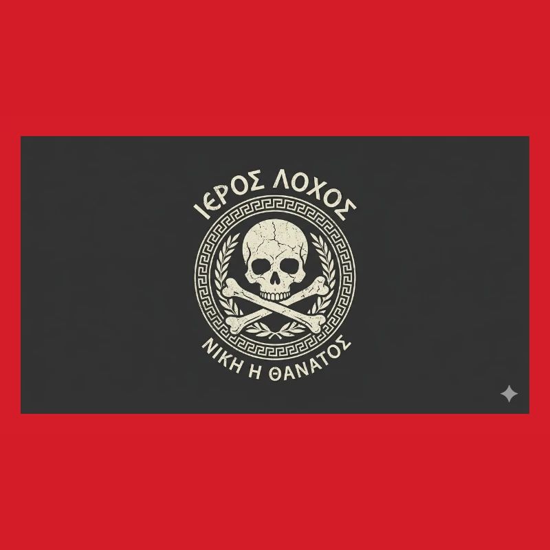 Skull in Laurel Circle Pattern