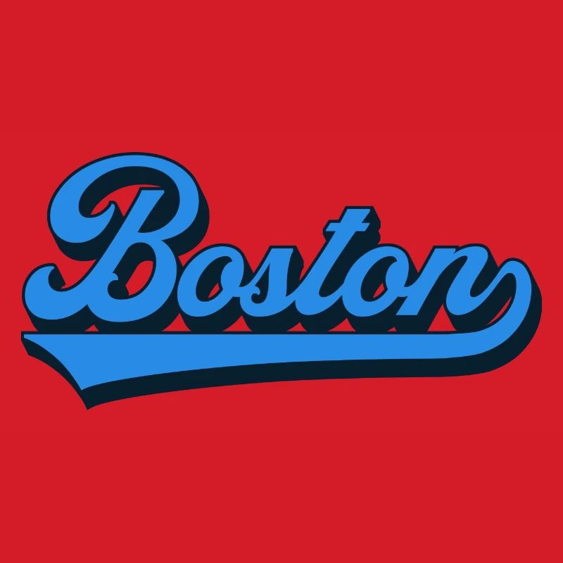Boston Blau Script Retro