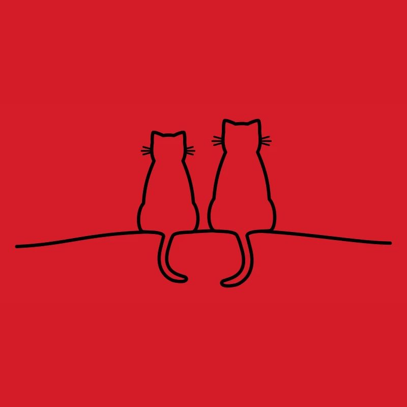 Katzen Silhouette Pärchen Geschenkidee