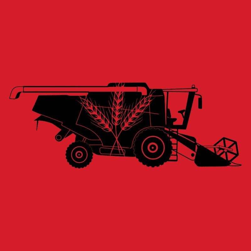 Moissonneuse-batteuse avec logo à trois tiges de grain