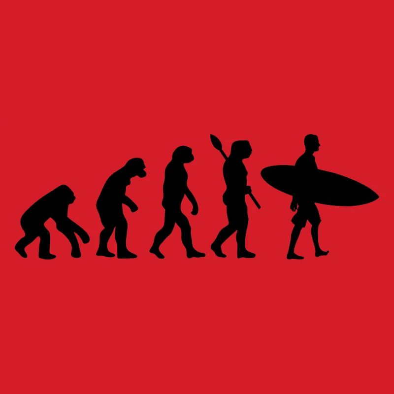Surfer Funny Human Evolution