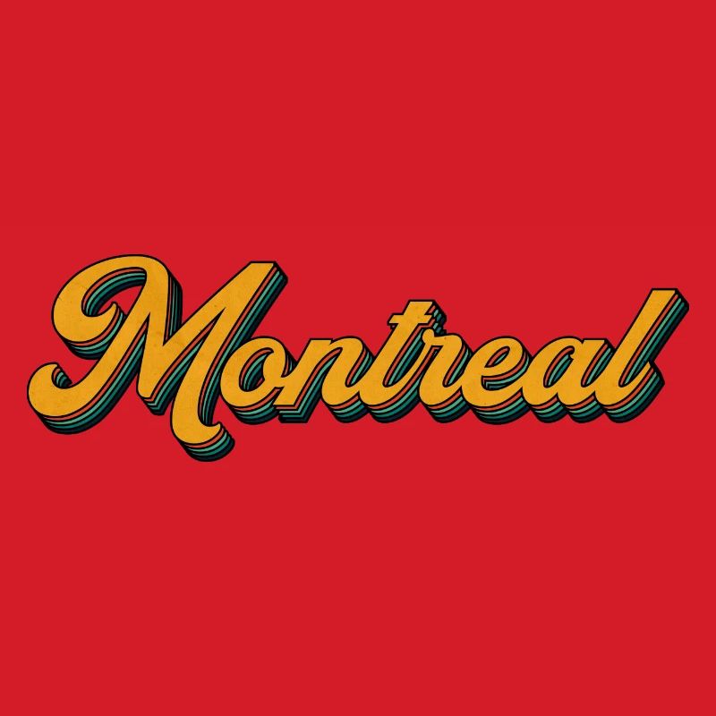 Montreal Retro Script Multicolor Shadow
