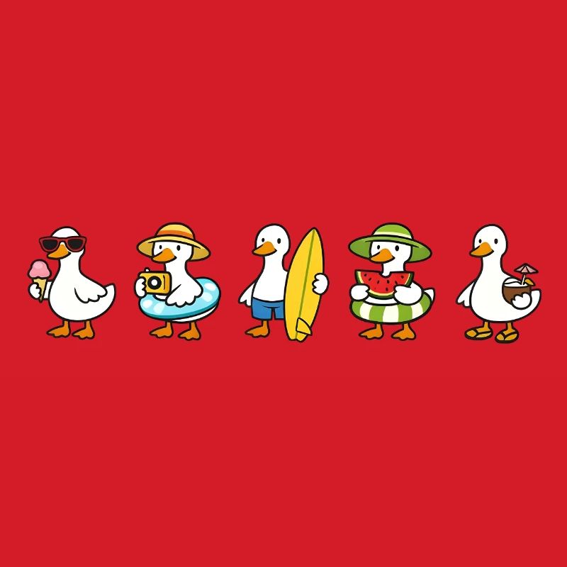 Summer Duck Squad - Cute Beach Design