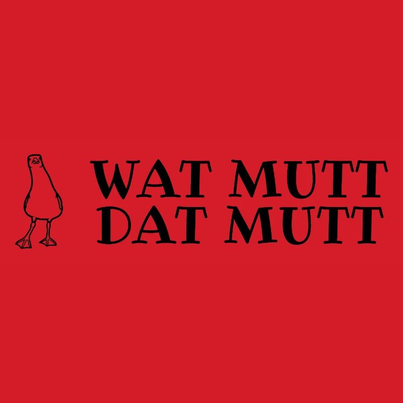 Plattdeutscher Spruch mit Möwe Wat mutt, dat mutt