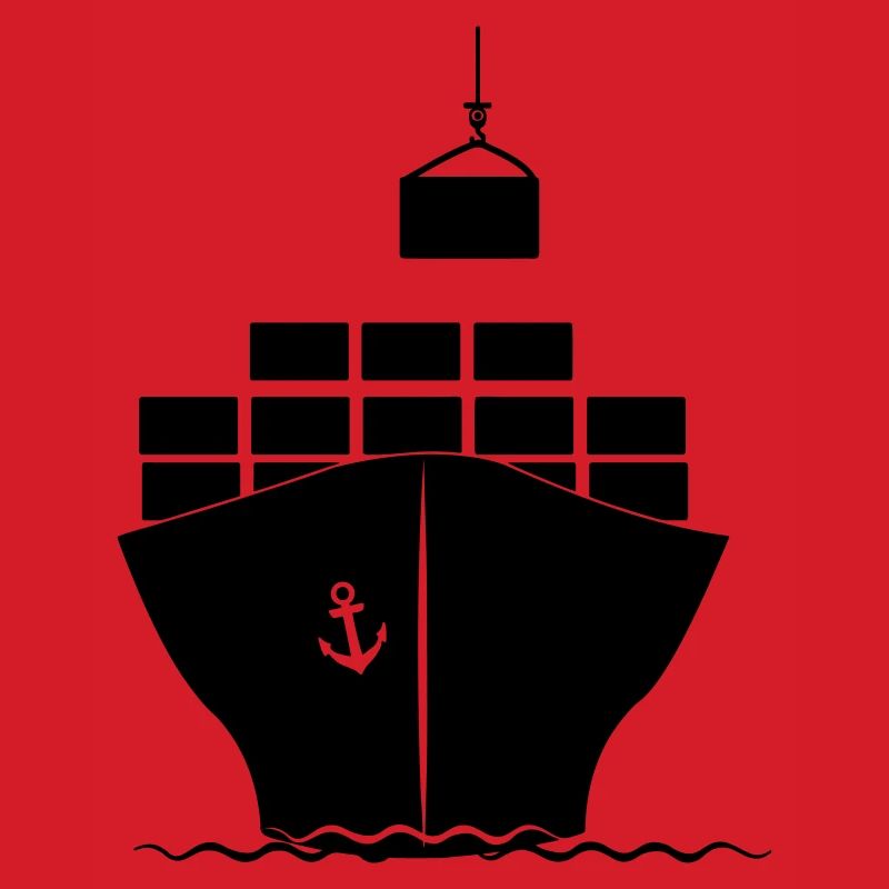 Seecontainerboot mit Kranbeladung