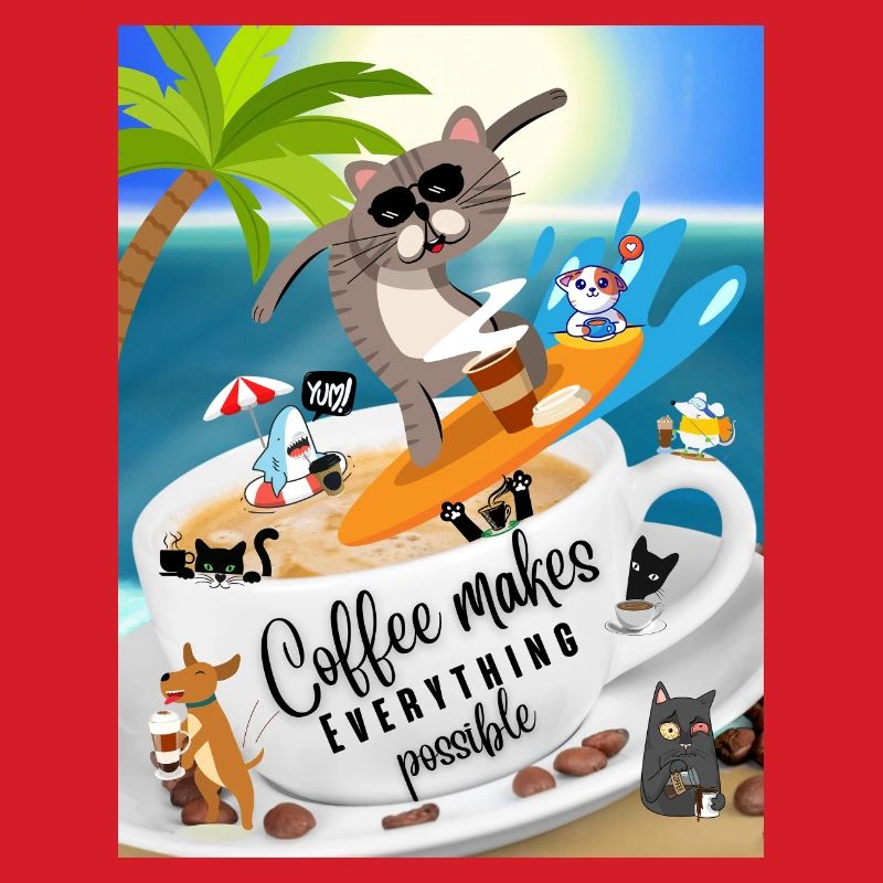 Spruch Humor - Coffee makes Everything possible