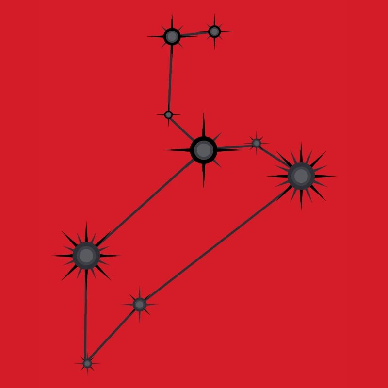 Löwe Sternbild Sternzeichen Schwarz & Grau