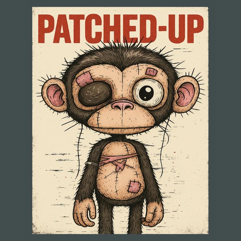 Patchwork Affe: Gepatcht und Tapfer